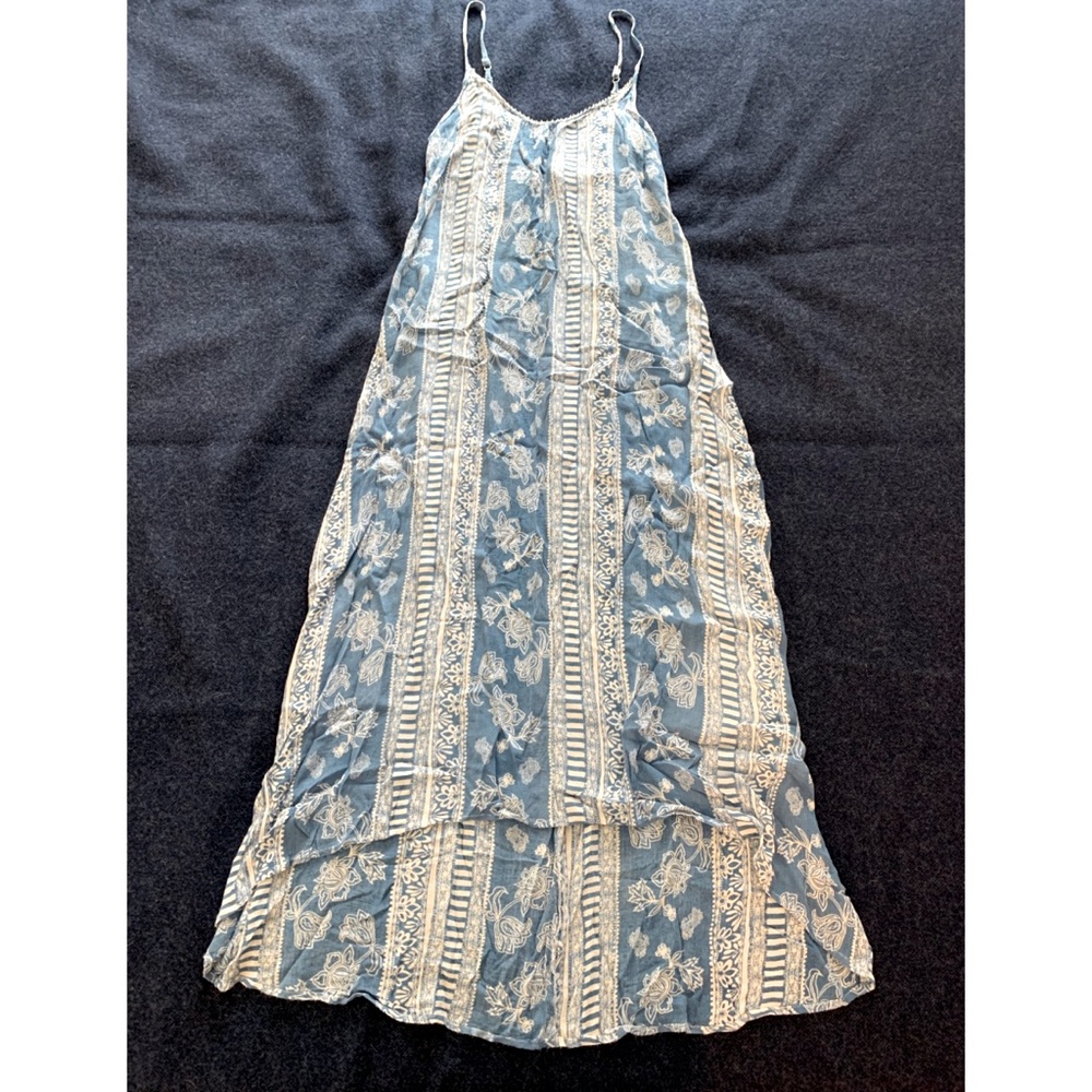 California Moonrise - High-Low Blue & White Sundress/Swimsuit Coverup